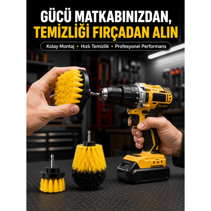 Matkap Uyumlu Temizlik Fırçası Seti 3’lü Çok Amaçlı Matkap Uyumlu Temizlik Fırçası Seti 3’lü Çok Amaçlı