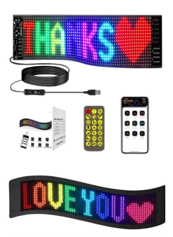 Matrix Led Cama Yapışan Telefon Kontrollü Panel Dijital Ekran Kumandalı