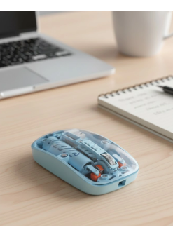 Mavi Kablosuz Mouse Bluetooth Ve Usb Çift Mod Bağlantılı