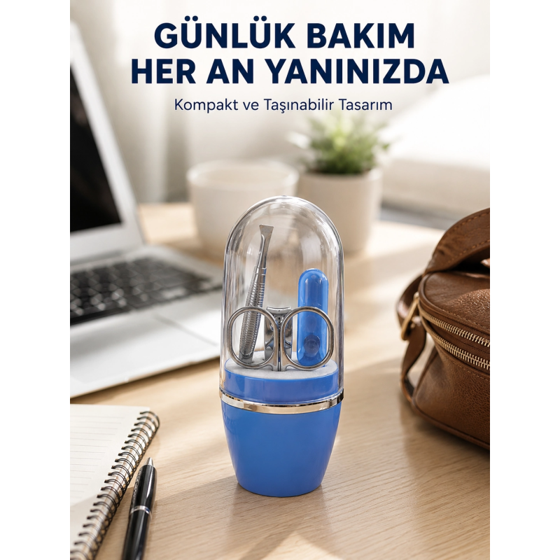 Mavi Kişisel Bakım Seti Cımbız Makas Tırnak Makası Ve Törpü Mavi Kişisel Bakım Seti Cımbız Makas Tırnak Makası Ve Törpü
