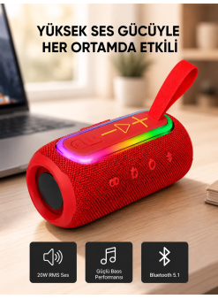 Mavi Taşınabilir Bluetooth Hoparlör Kompakt Tasarım Ve Güçlü Ses