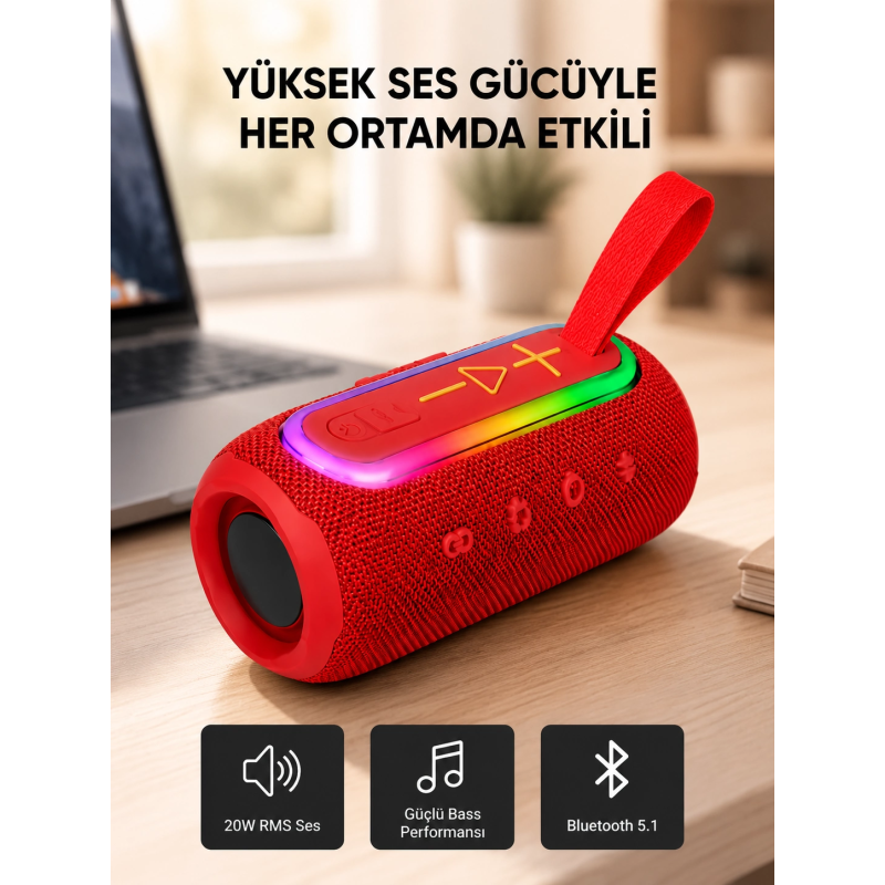 Mavi Taşınabilir Bluetooth Hoparlör Kompakt Tasarım Ve Güçlü Ses Mavi Taşınabilir Bluetooth Hoparlör Kompakt Tasarım Ve Güçlü Ses