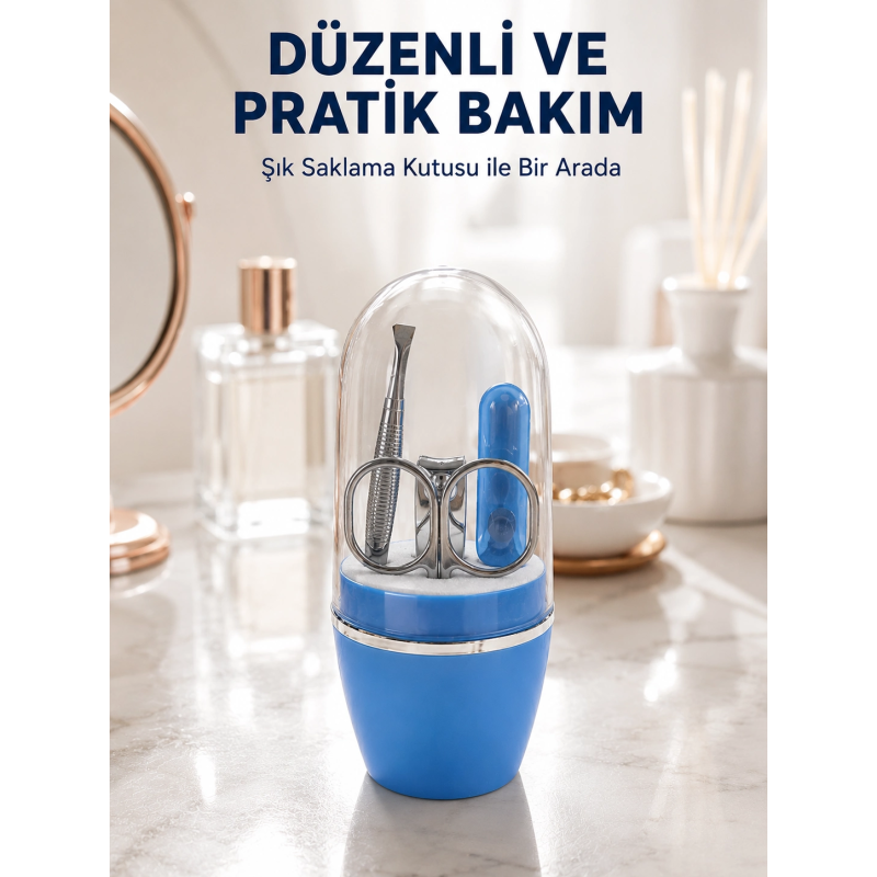 Mavi Tırnak Bakım Seti Çok Amaçlı Manikür Pedikür Kiti Mavi Tırnak Bakım Seti Çok Amaçlı Manikür Pedikür Kiti
