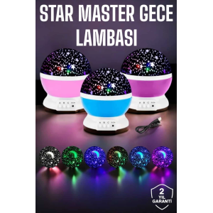 Mavi Ve Mor Işıklı Projeksiyon Lambası