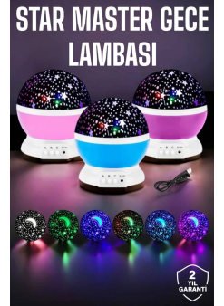 Mavi Ve Mor Işıklı Projeksiyon Lambası