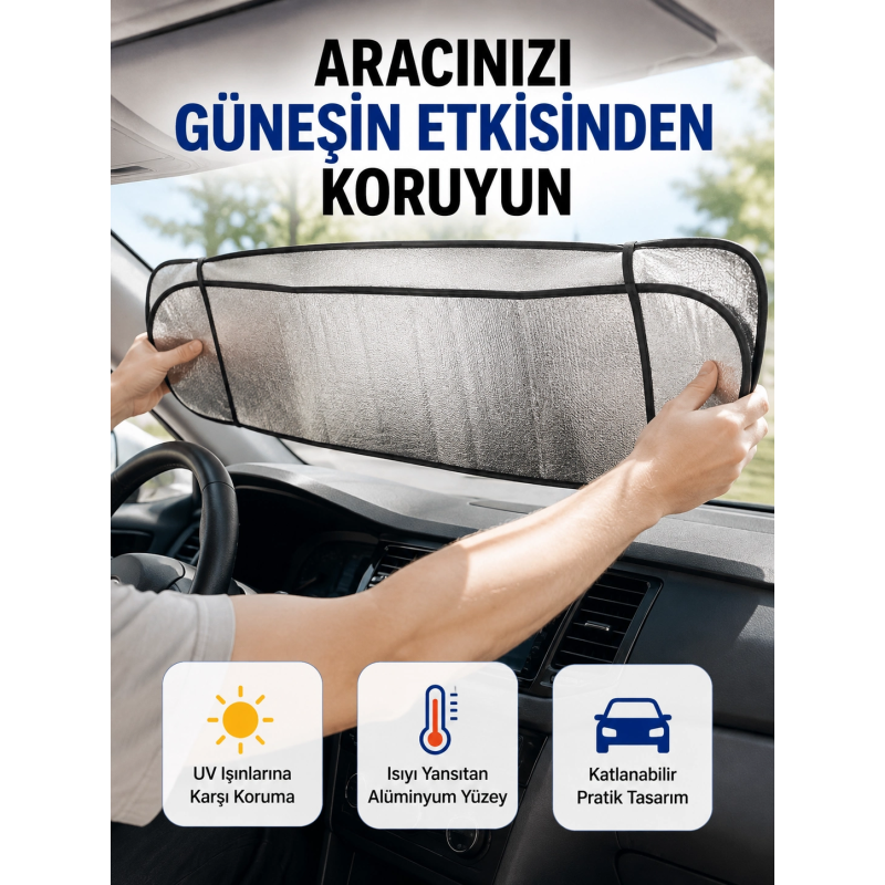Metalize Reflektör Yüzeyli Uv Koruyucu Araç Güneşliği – Serin Ve Güvenli Sürüşler İçin Metalize Reflektör Yüzeyli Uv Koruyucu Araç Güneşliği – Serin Ve Güvenli Sürüşler İçin