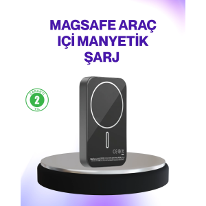 Mıknatıslı Magsafe Uyumlu Araç Tutucu Kablosuz Şarj Destekli