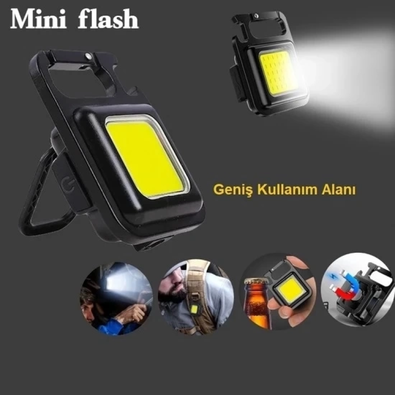 Mini 30 Ledli Mıknatıslı Anahtarlık Flash Kamp Lambası Askılı Kapak Açacaklı Şarjlı Fener Mini 30 Ledli Mıknatıslı Anahtarlık Flash Kamp Lambası Askılı Kapak Açacaklı Şarjlı Fener