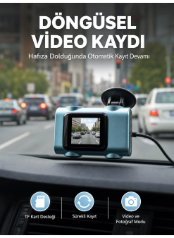 Mini Araç İçi Kamera Sürekli Kayıt Geniş Açılı Yeni Nesil