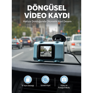 Mini Araç İçi Kamera Sürekli Kayıt Geniş Açılı Yeni Nesil