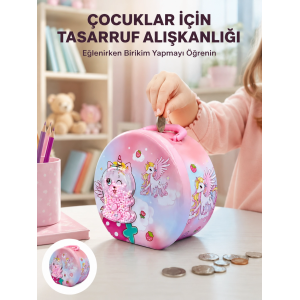 Mini Çocuk Para Kasası Güvenli Kilitli Birikim Kutusu