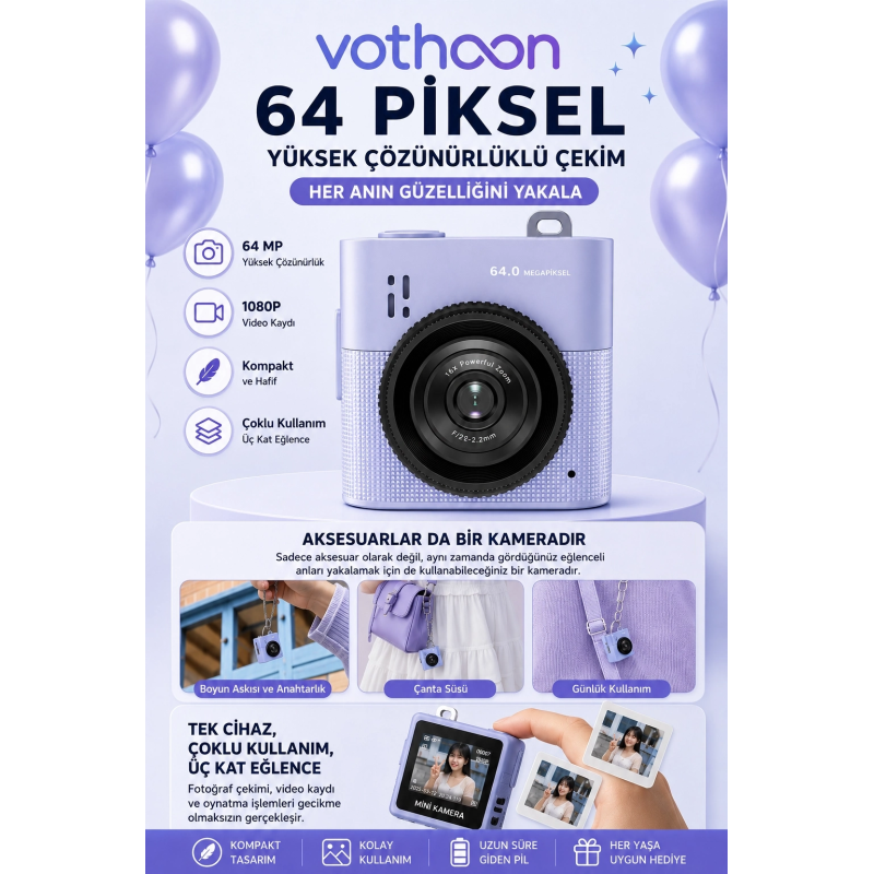 Mini Dijital Kamera 64mp 16x Digital Zoom Retro Vintage 1.4’’ekranlı Video Kamera Taşınabilir Tasarım Mavi Mini Dijital Kamera 64mp 16x Digital Zoom Retro Vintage 1.4’’ekranlı Video Kamera Taşınabilir Tasarım Mavi