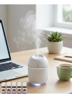 Mini Hava Nemlendirici Usb Bağlantılı Led Işıklı 5 Esans Hediyeli Aromaterapi Difüzörü