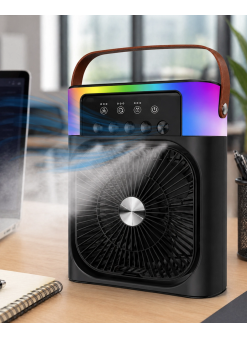 Mini Klima Fan Buharlı Soğutucu Rgb Led Işıklı Taşınabilir Masaüstü Fan