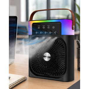 Mini Klima Fan Buharlı Soğutucu Rgb Led Işıklı Taşınabilir Masaüstü Fan