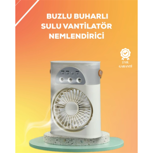 Mini Klima Fan | Usb'li, 7 Renk Gece Işığı, 3'ü 1 Arada Fonksiyon