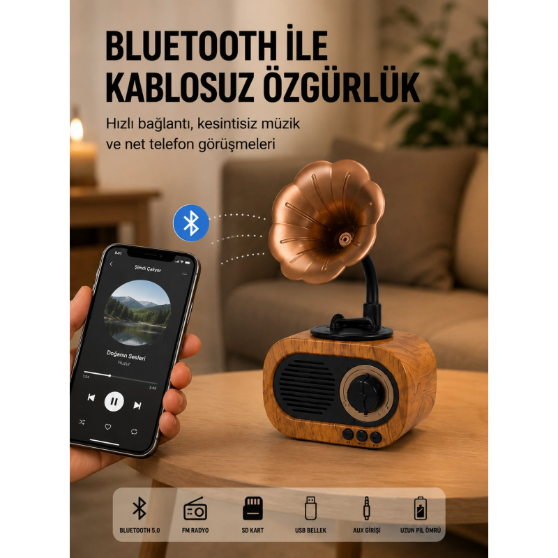 Mini Nostaljik Bluetooth Hoparlör Fm Radyo 8 Saat Batarya Yeni Nesil Mini Nostaljik Bluetooth Hoparlör Fm Radyo 8 Saat Batarya Yeni Nesil