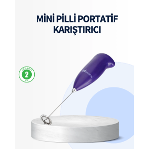 Mini Pilli Portatif Karıştırıcı – Cappuccino, Latte, Frappe Ve Kahve Köpürtücü