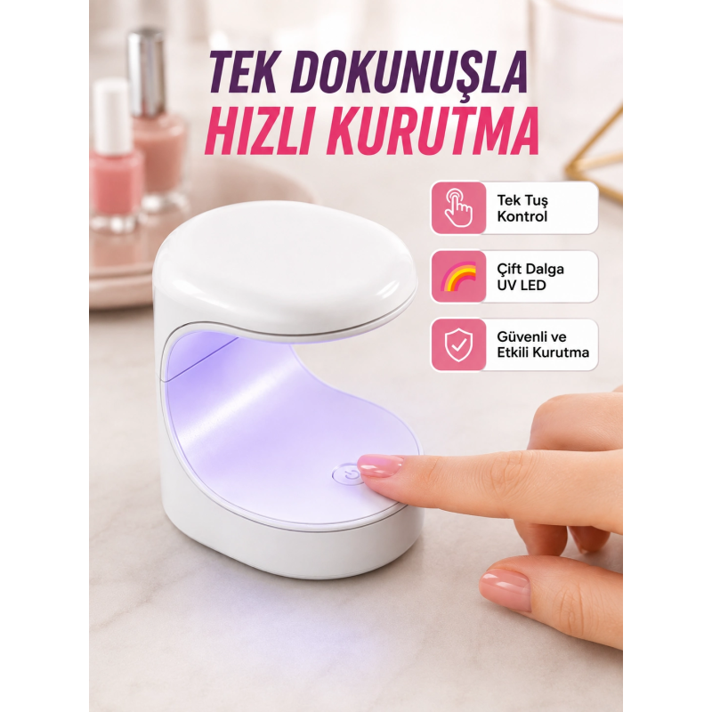 Mini Tırnak Kurutucu – Hızlı Kurutma İçin Uvled Işık Teknolojisi Yeni Nesil Mini Tırnak Kurutucu – Hızlı Kurutma İçin Uvled Işık Teknolojisi Yeni Nesil