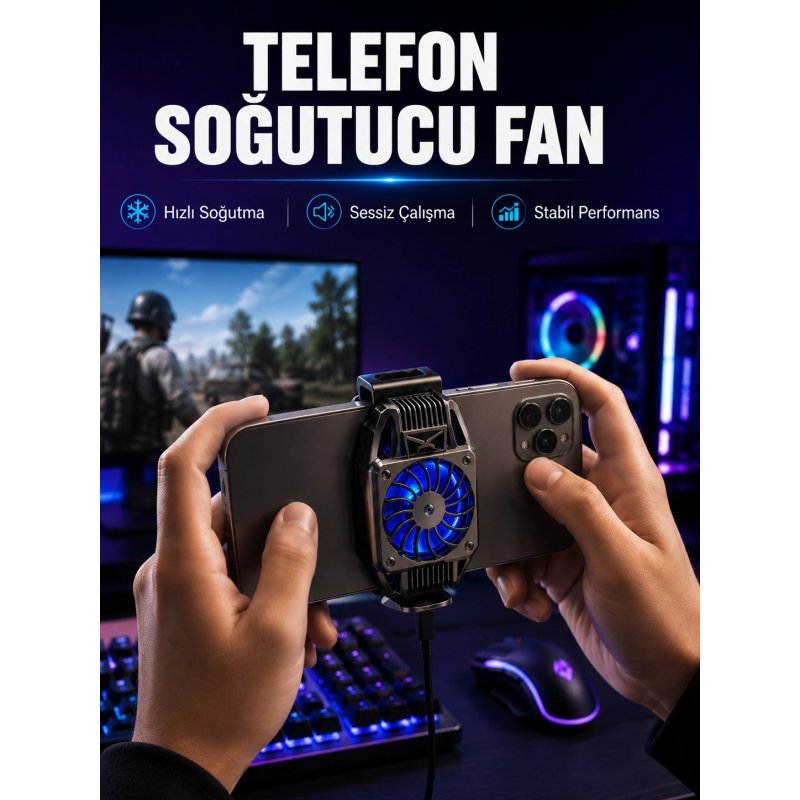 Mobil Telefon Soğutucu Fan Yüksek Soğutma Performansı Mobil Telefon Soğutucu Fan Yüksek Soğutma Performansı