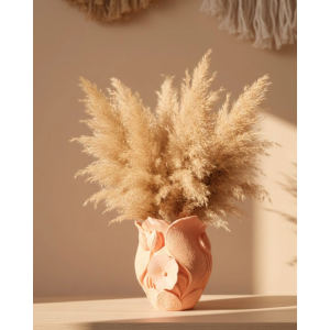 Modern 3d Turuncu Çiçek Vazo Masaüstü Salon Dekoru