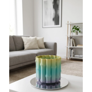 Modern Dekoratif Vazo Yeşil Geçişli Şık Tasarım Masa Üstü Kullanım