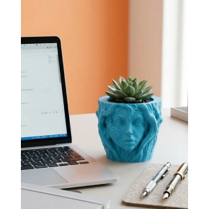 Modern Ev Dekoru İçin Kadın Yüzü Ağaç Tasarımlı Dekoratif Vazo