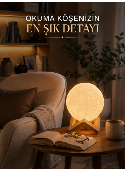 Modern Tasarımlı 3d Ay Lambası Yatak Odası Ve Salon Dekoru