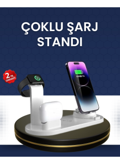 Modern Tasarımlı Çok Fonksiyonlu Kablosuz Şarj Standı