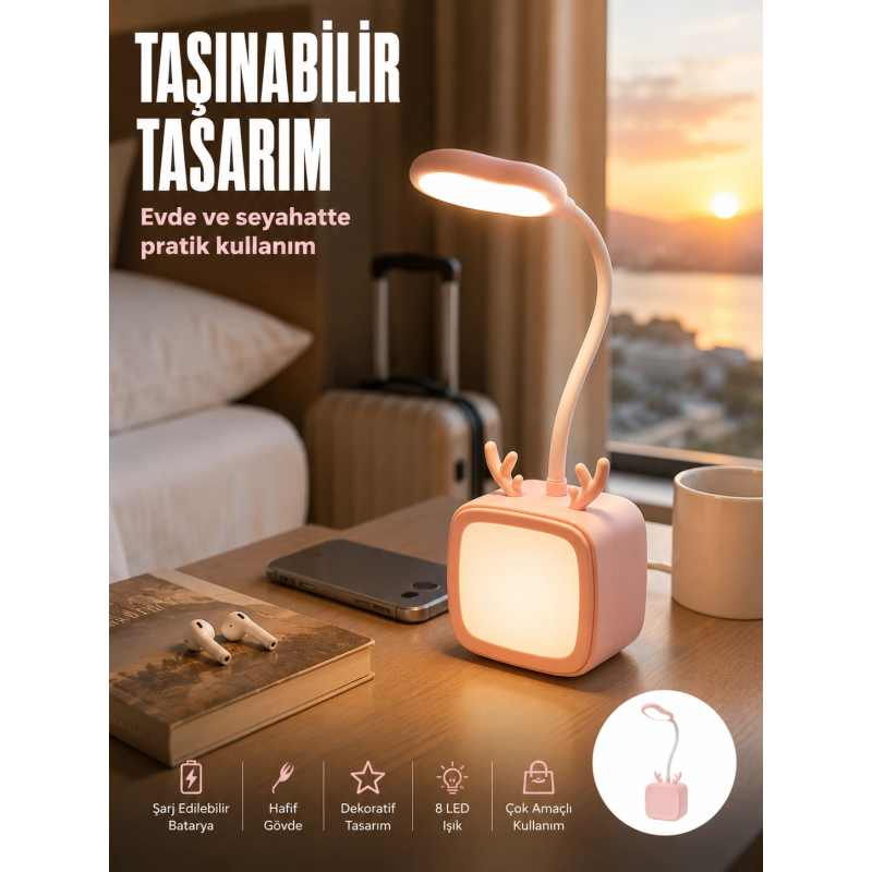 Modern Tasarımlı Şarj Edilebilir Led Gece Lambası Modern Tasarımlı Şarj Edilebilir Led Gece Lambası