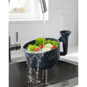 Modern Tasarımlı Sebze Yıkama Kabı Süzgeçli Pratik Mutfak Atı