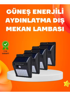 Montajlı Güneş Enerjili Duvar Tipi Aydınlatma – 8 Saat Çalışma Süresi