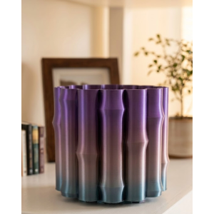 Mor Gri Dekoratif Vazo Modern Tasarım Salon Ofis Masa Üstü Aksesuar