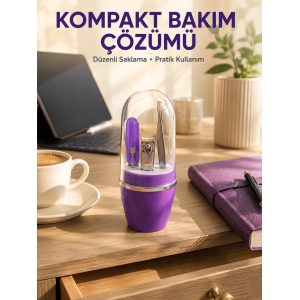 Mor Tırnak Bakım Seti Cımbız Makas Törpü Ve Tırnak Makası