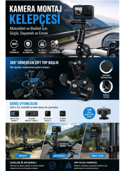 Motosiklet Bisiklet Gidon Kamera Montaj Metal Si 360° Döner Metal Tutucu