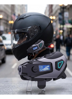 Motosiklet Kask Bluetooth Kulaklık Uzun Pil Ömrü Kamera Ve Sesli Komut Destekli