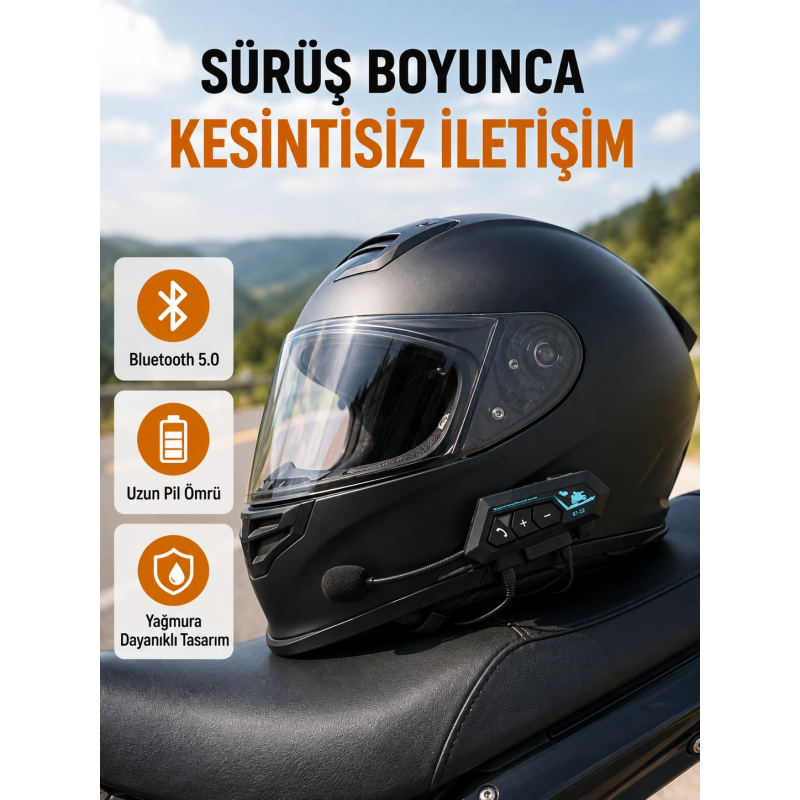 Motosiklet Kask Kulaklığı Bluetooth 5.0 Gürültü Önleme Ve Hızlı Bağlantı Yeni Nesil Motosiklet Kask Kulaklığı Bluetooth 5.0 Gürültü Önleme Ve Hızlı Bağlantı Yeni Nesil
