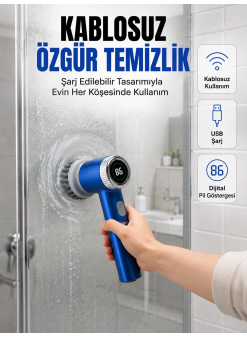 Mutfak, Banyo Ve Fayanslar İçin Çok Amaçlı Elektrikli Temizlik Fırçası
