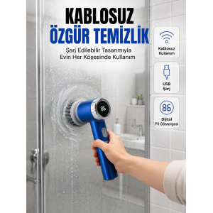 Mutfak, Banyo Ve Fayanslar İçin Çok Amaçlı Elektrikli Temizlik Fırçası