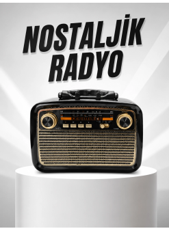 Müzik Kutusu Bluetooth Bağlantılı El Fenerli Nostaljik Tasarım Radyo
