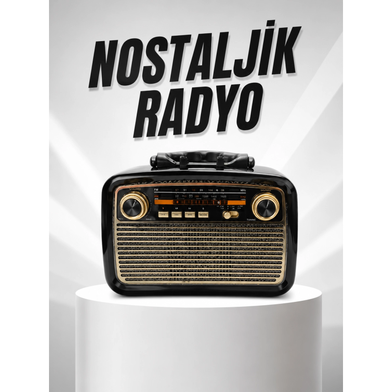 Müzik Kutusu Bluetooth Bağlantılı El Fenerli Nostaljik Tasarım Radyo Müzik Kutusu Bluetooth Bağlantılı El Fenerli Nostaljik Tasarım Radyo