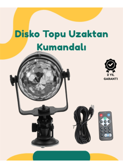 Müzik Ritmine Uyumlu 7 Modlu Renkli Disko Topu Işığı