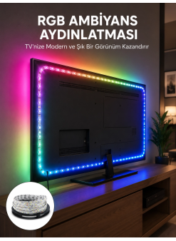 Müzikle Senkronize Led Şerit Tv Aydınlatma Yeni Nesil