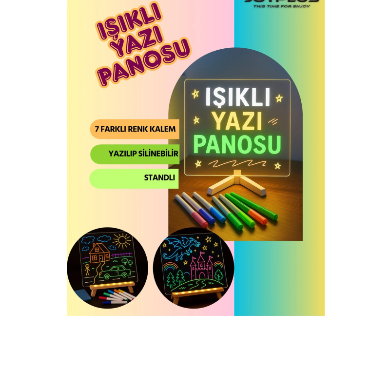Neon Işıklı 7 Renk Işık Boyama Kalemli Led Resim Panosu Boyama Tahtası Kalemleri 20 X 20 Neon Işıklı 7 Renk Işık Boyama Kalemli Led Resim Panosu Boyama Tahtası Kalemleri 20 X 20