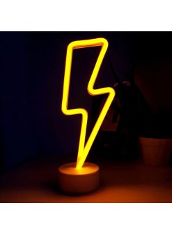 Neon Işıklı Şimşek Lamba Usb+pil