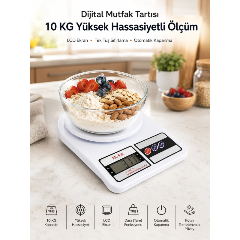 Net Lcd Ekran Ve Otomatik Kapanma Özelliği İle Uzun Ömürlü Dijital Mutfak Tartısı Net Lcd Ekran Ve Otomatik Kapanma Özelliği İle Uzun Ömürlü Dijital Mutfak Tartısı