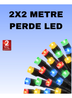 Noel Ve Parti Dekorasyonu İçin 2x2 Led Perde Işık – 8 Fonksiyonlu