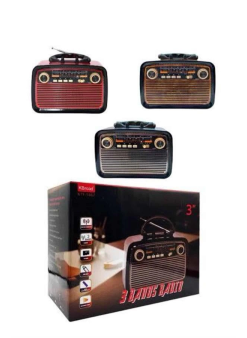 Nostaljik Görünümlü Ahşap Radyo Tf Sd Usb Girişli Led Fener Işıklı
