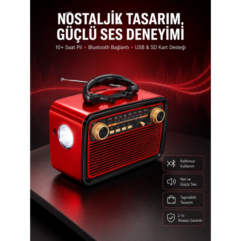 Nostaljik Görünümlü Ahşap Radyo Tf Sd Usb Girişli Led Fener Işıklı Nostaljik Görünümlü Ahşap Radyo Tf Sd Usb Girişli Led Fener Işıklı