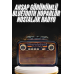 Nostaljik Görünümlü Ahşap Radyo Tf Sd Usb Girişli Led Fener Işıklı